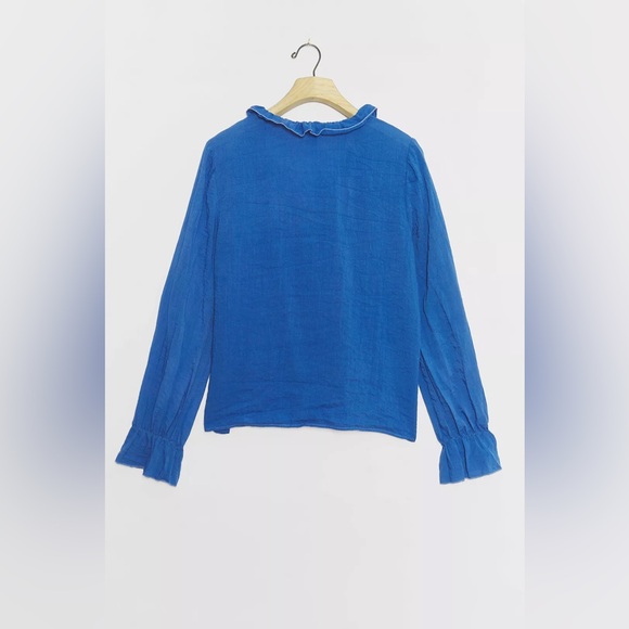 Anthropologie Amadi Ruffle Blouse Button Front NWT Women’s Small - Picture 3 of 12